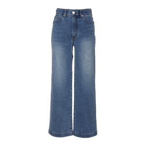 [뱅뱅]여성 속밴드 기모 크롭 와이드 스판 청바지 NQL663