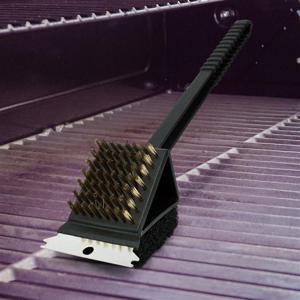 그릴청소용 양면 철재솔 손잡이형 쇠브러쉬 캠핑솔 철솔 무쇠솔 청소솔