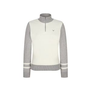 캘러웨이골프긴팔티 LQS CWTY24W603_OW 여성 겨울 소매배색 하프 집업 티셔츠