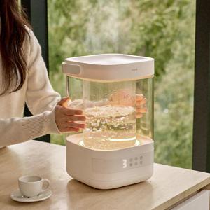 프롬비 퓨어 글래스 가열식 가습기 GL-2402 4L 대용량 저전력 신생아 아기 가습기