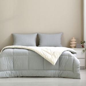 [모던하우스] 퓨어코튼 60수 고밀도면 극세사 차렵이불 싱글 그린 스트라이프