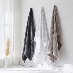 [대형2장] 라뽐므 노르빅 스트라이프  극세사 담요 블랭킷 캠핑 이불 150 X 200