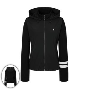 [헤지스골프] 여성 우븐 방풍 하이브리드 집업니트 블랙 (HWSW5D720BK)