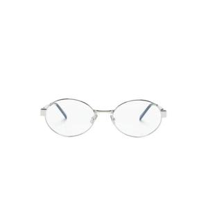 생로랑 인그레이빙 로고 타원형 프레임 안경 SL692OPT