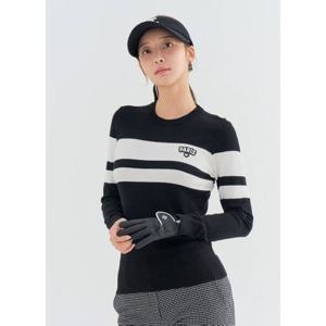 [레노마골프]여성 라인 배색 라운드 니트 RWSRN7281-199_IC