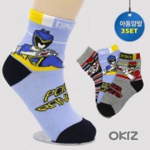 [오키즈] [I0147] 파워레인저 다이노포스 양말세트 [3족 선물박