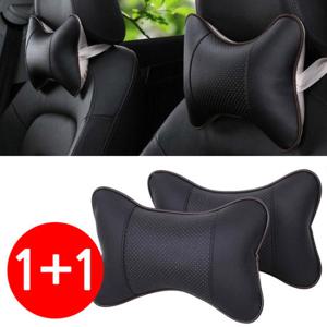 QS 02 인조가죽 차량용목쿠션 자동차목쿠션 1+1
