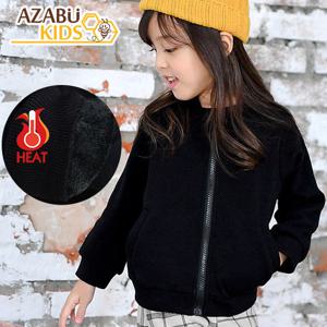 [아자브키즈] 기모 무지 집업 유아기모점퍼 아동겨울기모아우터