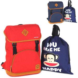 남은수량 2개_[K1835] 폴프랭크 백팩세트 [스포티 스마일] 책가방세트