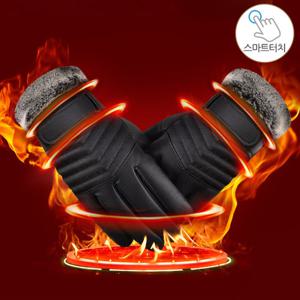 그리드 방한장갑 스마트폰터치 겨울 가죽장갑 니트 등산 자전거