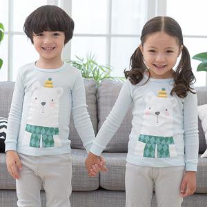 목도리베어  30수 후라이스 아동내의 실내복 상하세트
