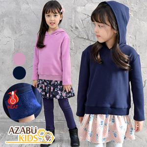 [아자브키즈] 기모 플라워 후드원피스 아동 여아 긴팔 원피스