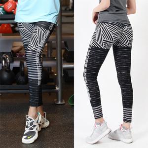 여성 뉴슈프림 9부 스포츠 레깅스 프린팅 요가 필라테스복 JY133