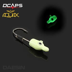 아쿠아엑스 야광 지그헤드 볼락채비 볼락루어 웜 훅