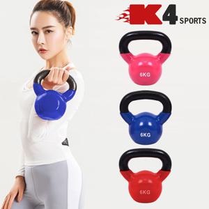 K4스포츠  K4-81 컬러 케틀벨 6kg고무 케틀벨 크로스핏 덤벨