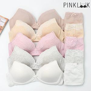 [핑크룩] 홀릭파스텔 노와이어 코튼 브라팬티 10종세트