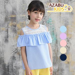 [아자브키즈] 하늘하늘 블라우스 여아 반팔 아동 티셔츠