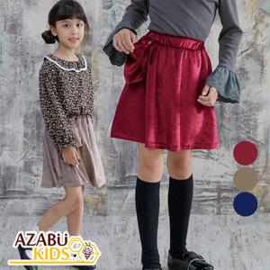 [아자브키즈] 딸랑이 포켓 스커트 벨벳 여아 주니어 프릴 치마