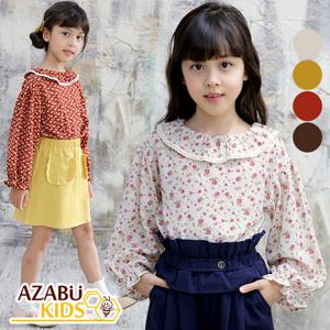 [아자브키즈] 플뢰르 프릴 블라우스 긴팔 티셔츠 여아 주니어