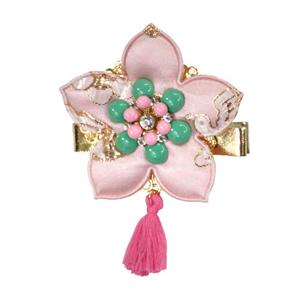 [더예한복] QT 8-16 분홍꽃 수술 머리핀 여아용 단품