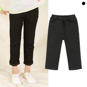 리틀버니 유아동 찰떡 팬츠 블랙 밴딩 일자 바지 PAN2542