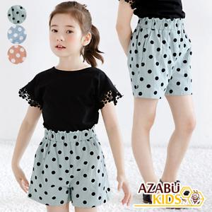 [아자브키즈] 땡땡이 밴딩 팬츠 여름 여아 주니어 반바지