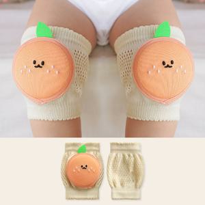[하이베이비클럽] 오렌지 오가닉 아기 캐릭터 무릎보호대 3중패