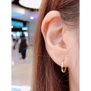 미니골드 14K 스퀘어 컷팅 링귀걸이(12mm) ECPM4028