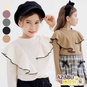 [아자브키즈] 니엘 프릴 니트 긴팔 여아 주니어 블라우스 티셔츠