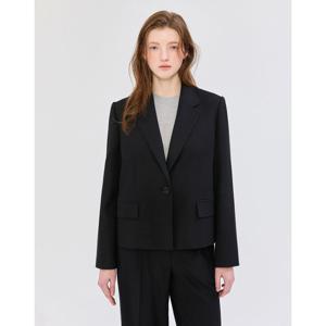 질스튜어트 뉴욕 여성 24FW 품절임박 SET UP울 96% 블랙 원버튼 세미 크롭 테일러드 자켓 JSJA4D350BK