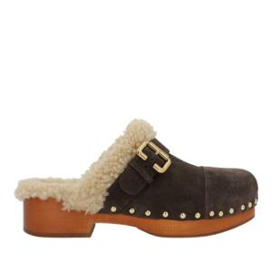 끌로에 시어링 스웨이드 골드 버클 샌들 CH25W12Z TZ28E