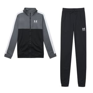 언더아머 UA 컬러블록 여성 트레이닝복세트 츄리닝 러닝복 블랙 1373978-001