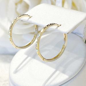 미니골드 14k 블링 컷팅 링귀걸이 ECPM4128