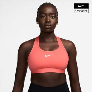 [나이키] 스우시 미디엄 서포트 여성 패드 스포츠 브라 DX6822-814
