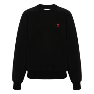 AMI Paris 로고 자수 오가닉 코튼 스웨트셔츠 E25BFUSW005747