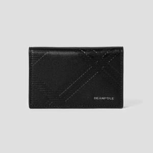 [빈폴] 사선 체크 명함지갑 - 블랙 BE51A3M465