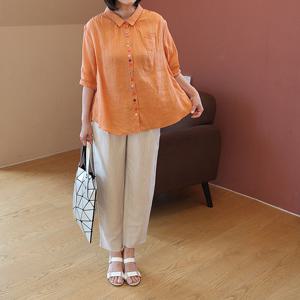 [쉬즈마담]T57367 오색단추 셔링 마남방 50대 엄마옷