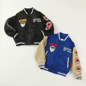 [지프키즈]와펜 배색 홑겹 항공점퍼  KP2JPU216