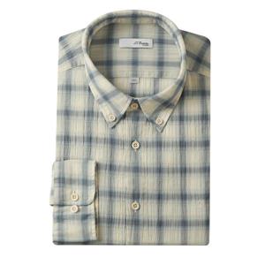 [에스티듀퐁(셔츠)]체크 패턴 남방 슬림핏 긴팔 와이셔츠 (SE5SM21LS346SBU)