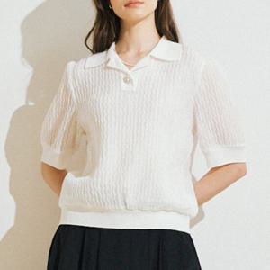 [요하넥스]니트카라 부르종 탑블라우스 J5B5B306