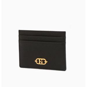 [헤지스ACC] 블랙 로고장식 소가죽 카드지갑 HIHO5F071BK