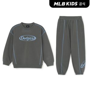[MLB키즈 공식] 25FW 스트릿 베이직 컬러 스티치 맨투맨세트 LA (L.Charcoal Grey) 7AS2B0454-07CGL
