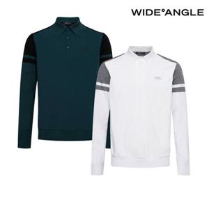 [와이드앵글] WMU25K11 남성 TO 앞판 우븐 패치 폴로 스웨터