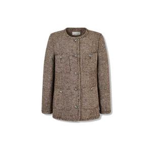 [보브]프린지 트림 헤링본 하프 자켓 7124410504