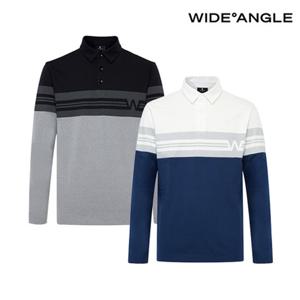 [와이드앵글] WMU25271 남성 CO 어깨 배색 보더 폴로 티셔츠