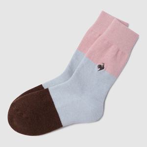 [르꼬끄공식] 여성 윈터 컬러블럭 하이삭스 (QQ322WSC91)