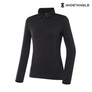 [와이드앵글]  WWW23213Z1 CO 변형 라인 하이넥 티셔츠 L (Black)