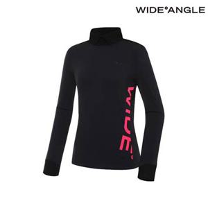 [와이드앵글]  WWW23211Z1 CO 로고 원포인트 하이넥 티셔츠 L (Black)