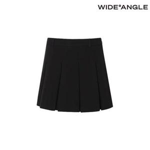 [와이드앵글]  WWW23Q11Z1 CO 울라이크 컬러 포인트 플리츠 큐롯 L (Black)