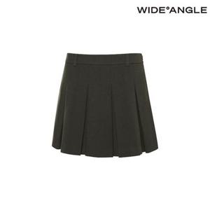 [와이드앵글]  WWW23Q11K7 CO 울라이크 컬러 포인트 플리츠 큐롯 L (Khaki)